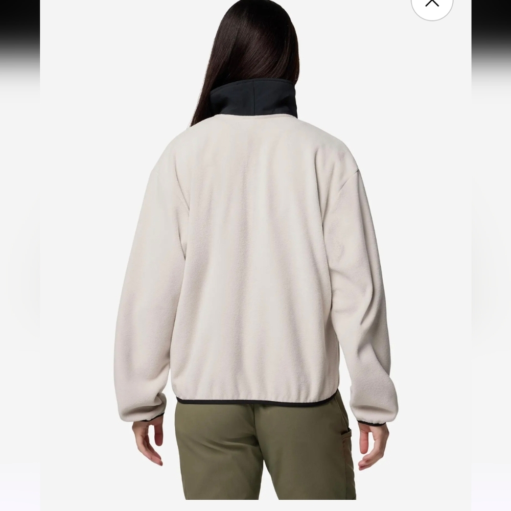 Columbia Womens Beige and Black Fleece 1/2 Zip Pullover - Picture 3 of 12